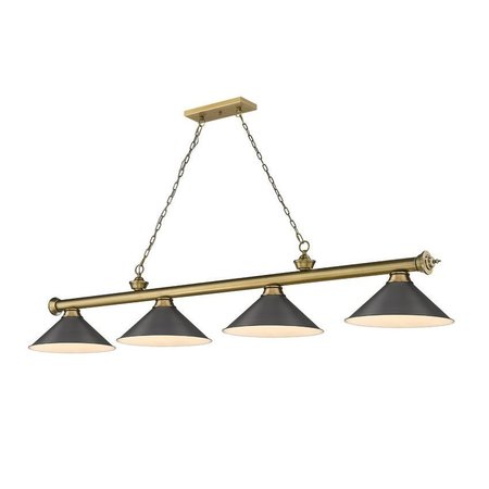 Z-LITE Cordon 4 Light Billiard, Rubbed Brass & Bronze 2306-4RB-BRZ15